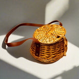 Willow Fishing Creel Basket - closed