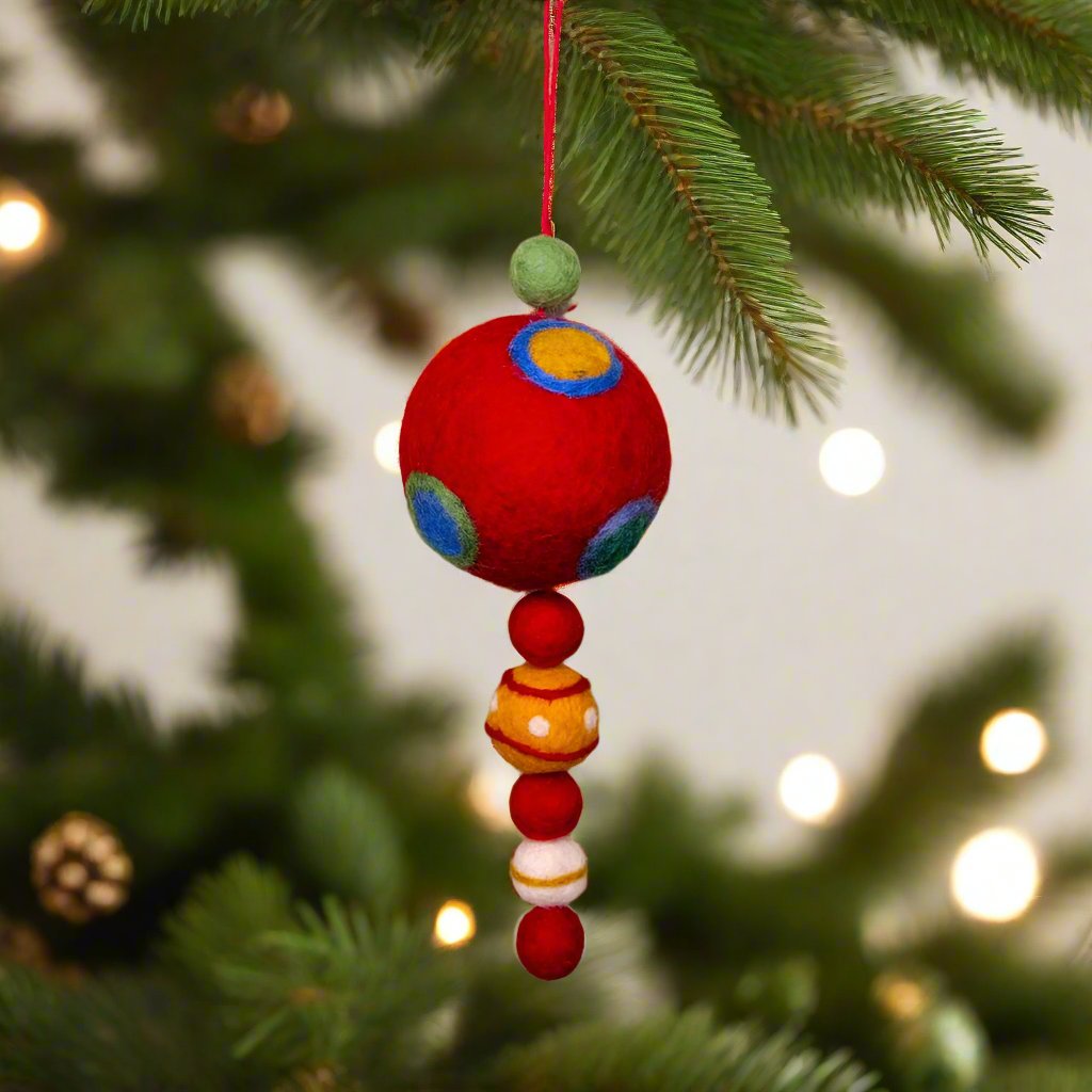 Wool Holiday Ball Ornament by Ganz USA