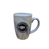 Yellowstone National Park Bison Palermo Marble Finish Mug - blue