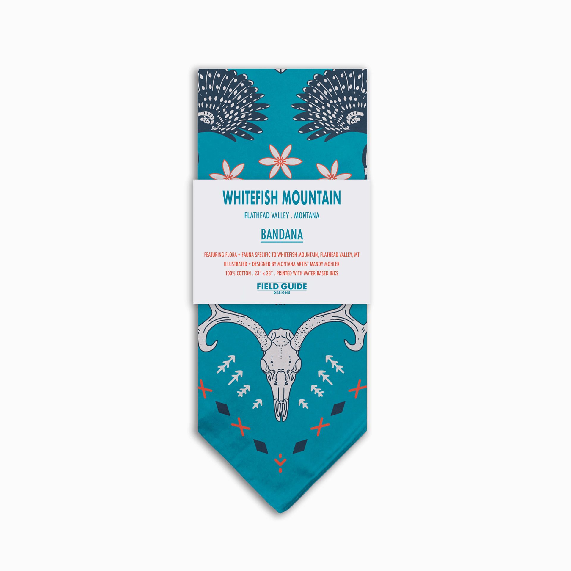 Whitefish Mountain Flathead Valley Bandana by Field Guide Designs