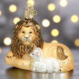 lion and lamb glass ornament by old world christmas