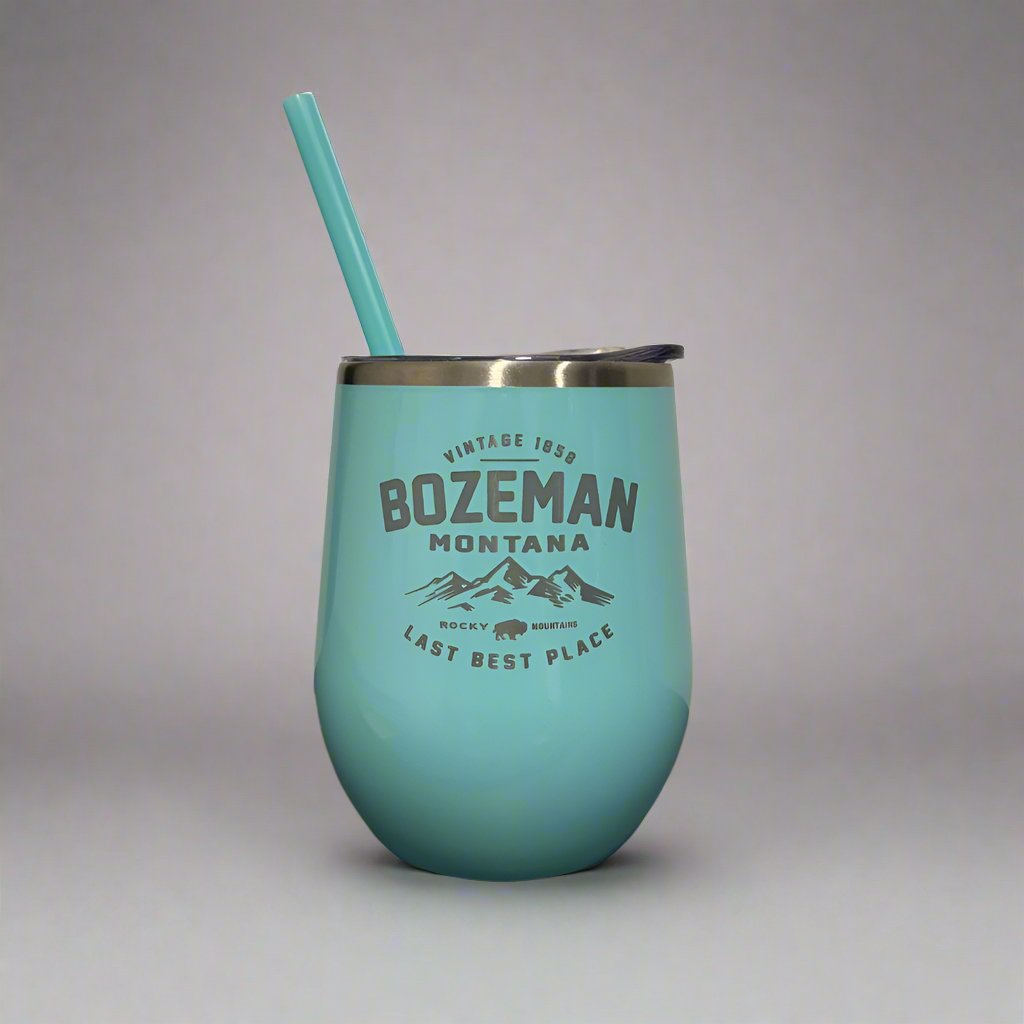 Vintage Bozeman Silver Wine Tumbler by Montana Gift Corral