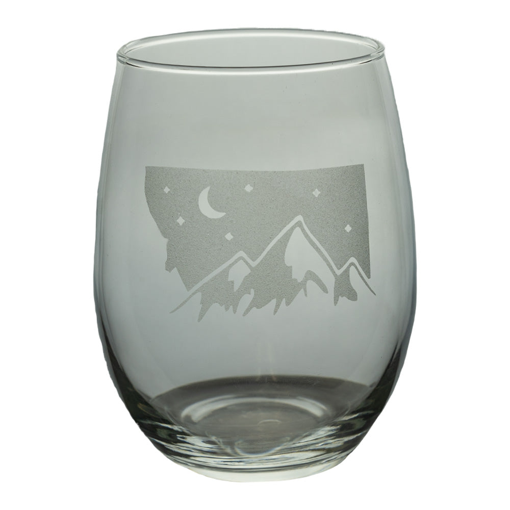 10oz Wine 360 Mountain and Pine Trees Design Laser Engraved Yeti