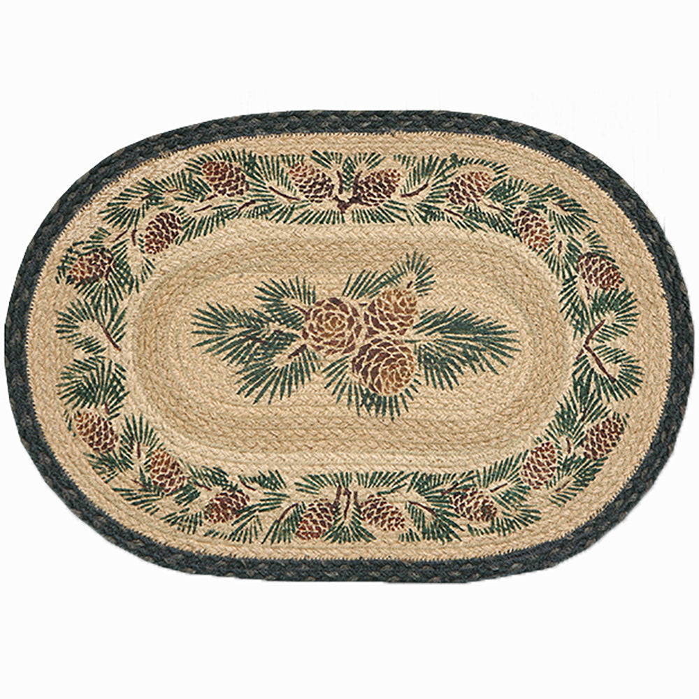 Pine Trees Oval Braided Rug, Capitol Earth Rugs