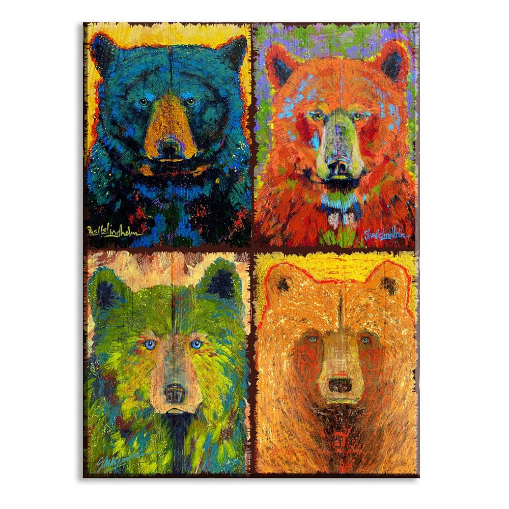 Bear Patch Decor Canvas Satchel Bag