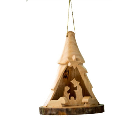 Tree Bark 3D Nativity Ornament