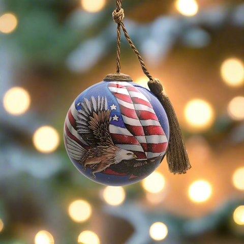 Rob Fathers Stars, Stripes, and Eagles Inner Beauty Christmas Ornament